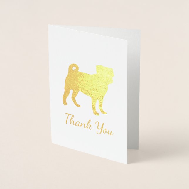 Pug Hund Party Theme Firande Folierat Kort (Framsida)