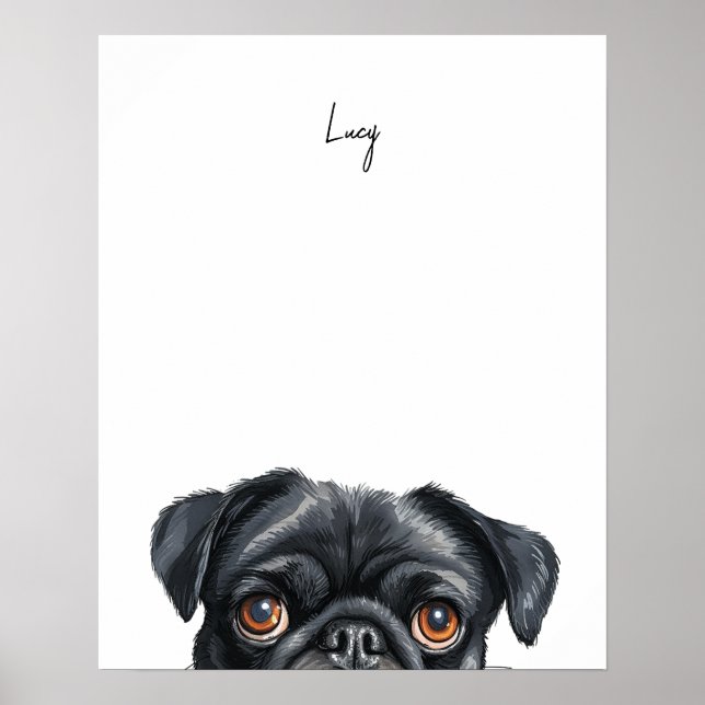 Pug Hund Personlig Utställning Poster (Framsidan)