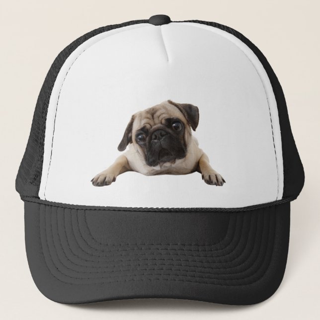 Pug Hund Pet Animal Anpassningsbar Truckerkeps (Framsida)