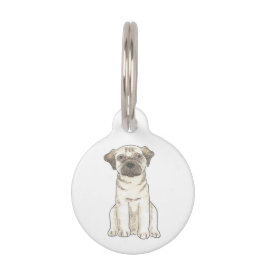 Pug Hund Pet ID-tagg Djurbricka