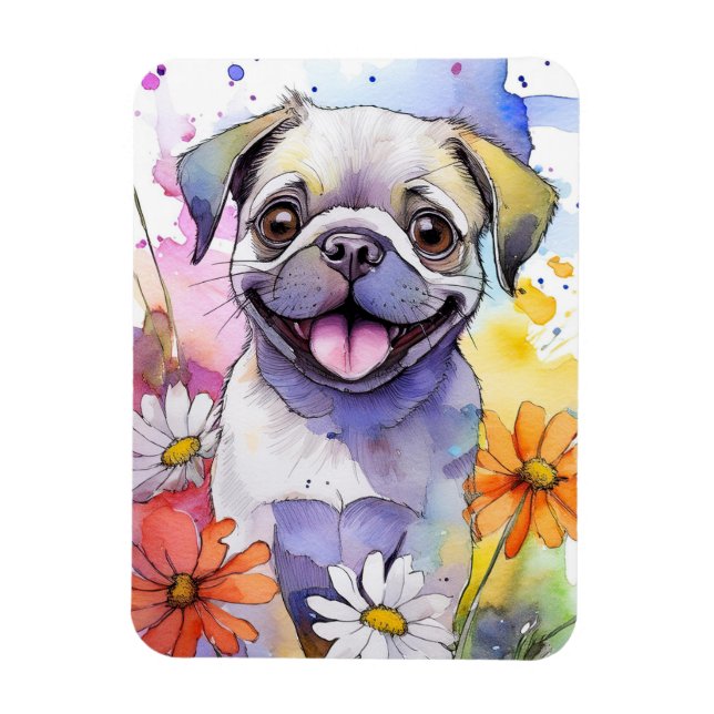 Pug Hund Photo Magnet (Vertikal)