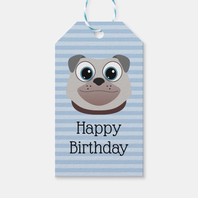 Pug Hund Presentetikett (Framsidan)