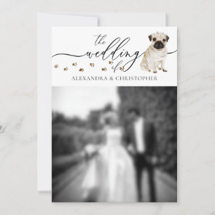 Pug Hund puppy Bröllop Photo Inbjudningar