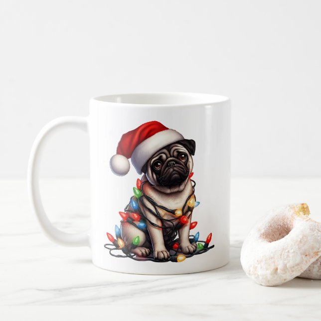 Pug Hund Puppy-julen Kaffemugg (Med munk)