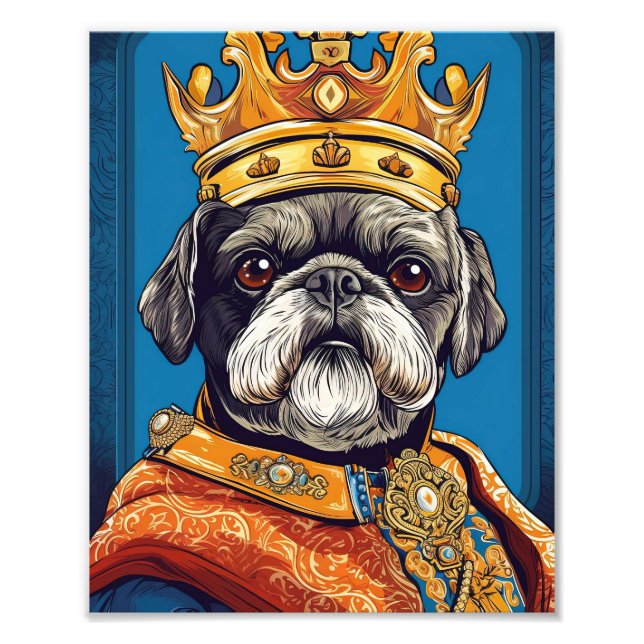 Pug Hund Queen Fototryck (Framsidan)