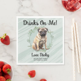 Pug Hund Servetter med Foto Dricker På Mig