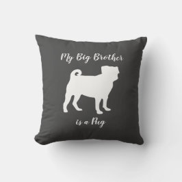 Pug Hund Silhouette Big Syskon Kudde