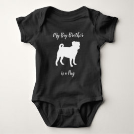 Pug Hund Silhouette Big Syskon T Shirt