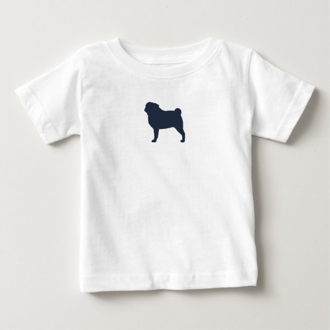 Pug Hund Silhouette | Coola Pug Älskare Tee (Framsida)