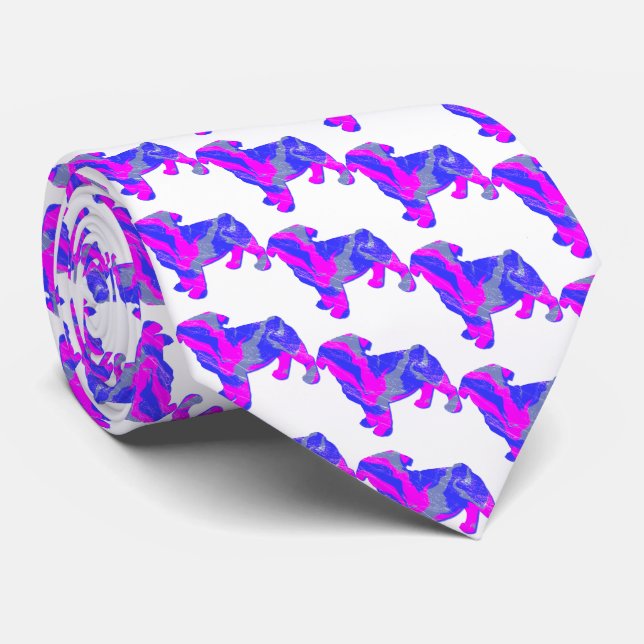 Pug Hund Silhouette Cute Rosa & Blue White Nacke Slips (Rullad)