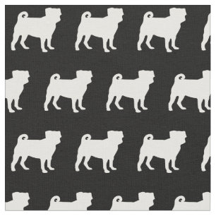 Pug Hund Silhouette Pet Tyg