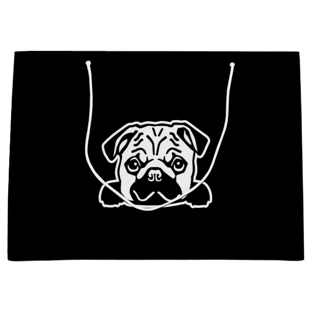 Pug Hund Sketch Porträtt (Framsidan)