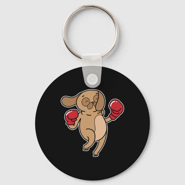 Pug Hund startar Nyckelring (Framsida)