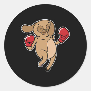 Pug Hund startar Runt Klistermärke