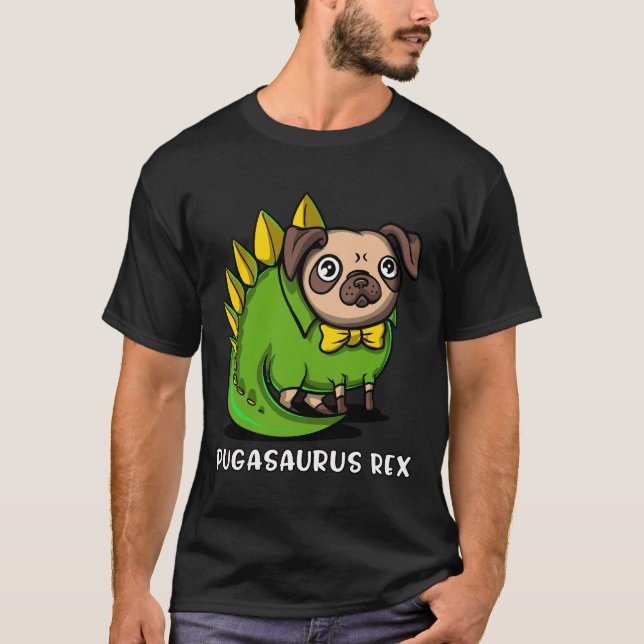 Pug Hund T-Rex Dinosaur Pugasaurus Classic T-Shirt (Framsida)