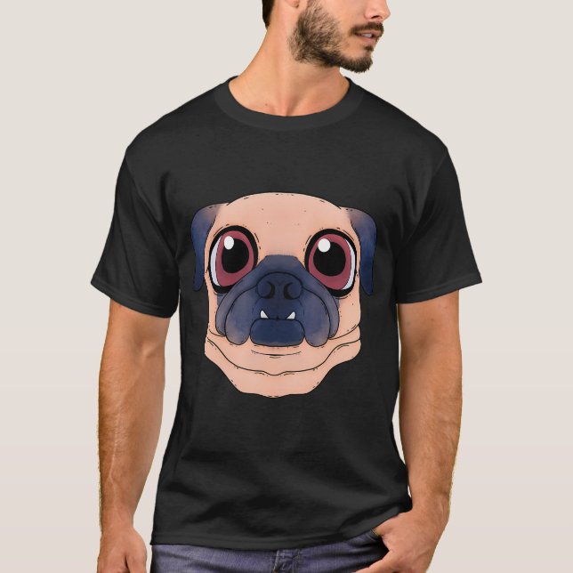 Pug Hund T Shirt (Framsida)