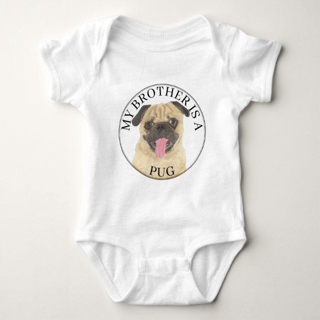 Pug Hund T Shirt (Framsida)