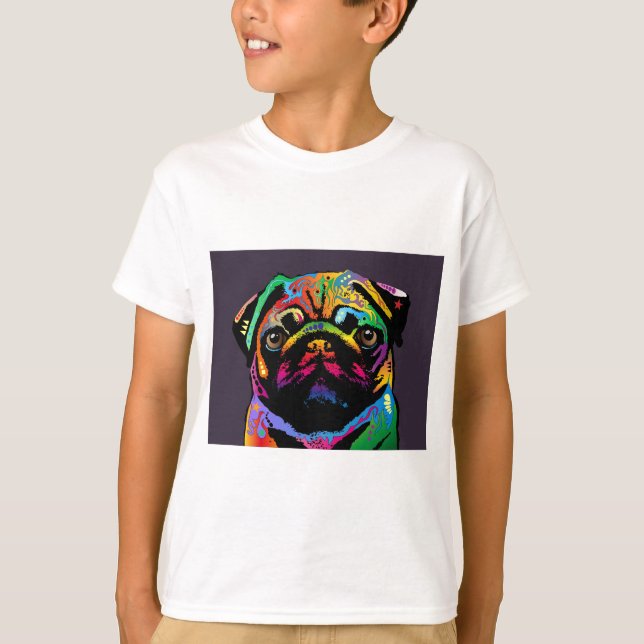 Pug Hund T Shirt (Framsida)