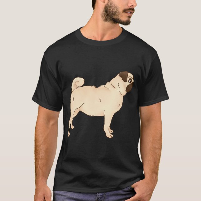 Pug Hund T Shirt (Framsida)