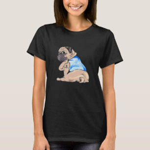 Pug Hund Tatto I Kärlek Mamma, Mor T Shirt