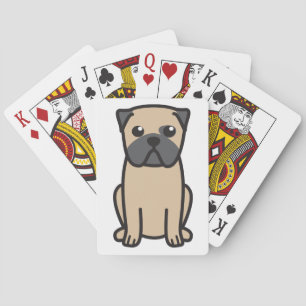 Pug Hund Tecknad Kortlek