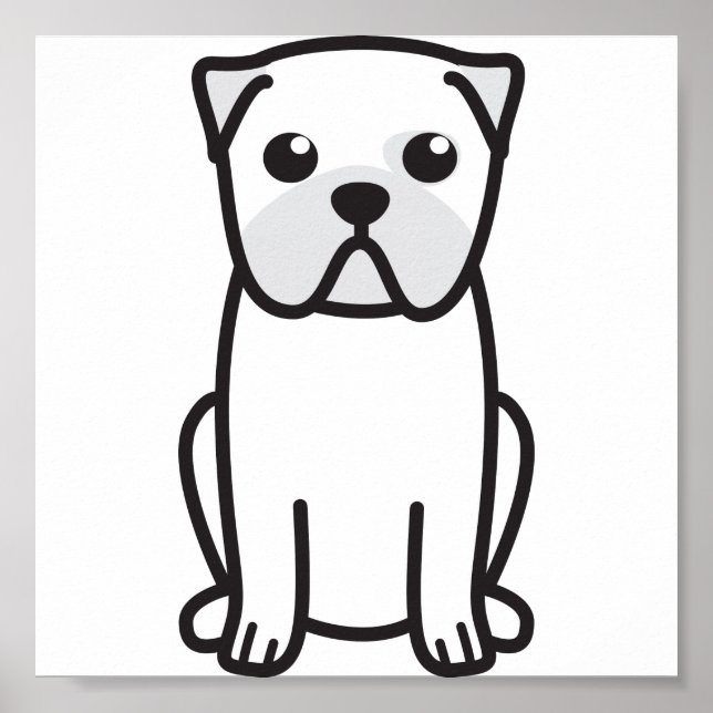 Pug Hund Tecknad Poster (Framsidan)
