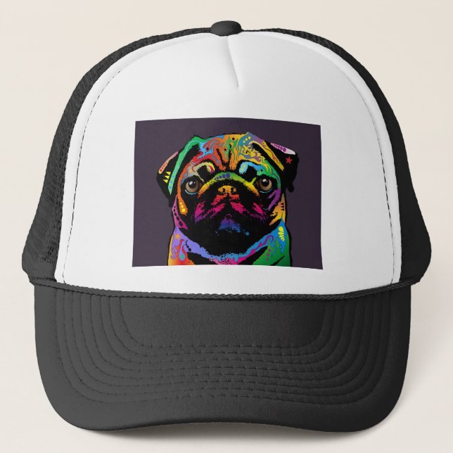 Pug Hund Truckerkeps (Framsida)