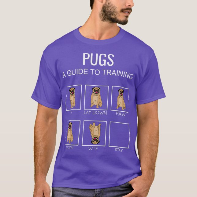 Pug Hund Tshirt Funny Guide to Hund Training Pugs T Shirt (Framsida)