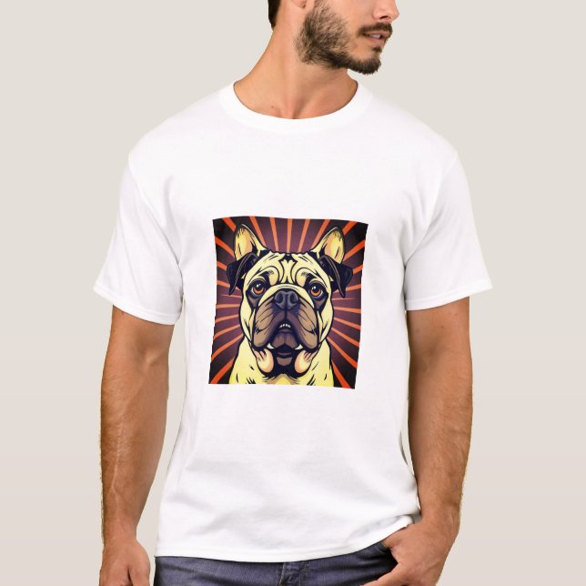 Pug hund tshirt t shirt (Framsida)