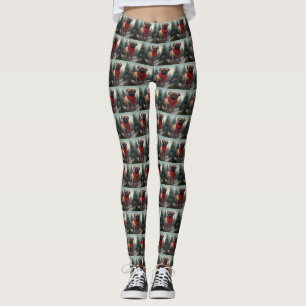Pug Hund under julen i Snö Leggings