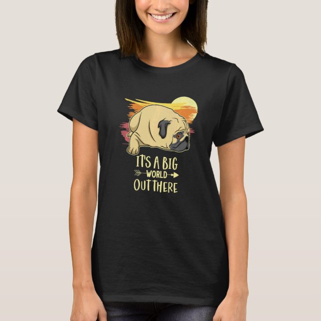 Pug Hund Vintage 22 T Shirt (Framsida)