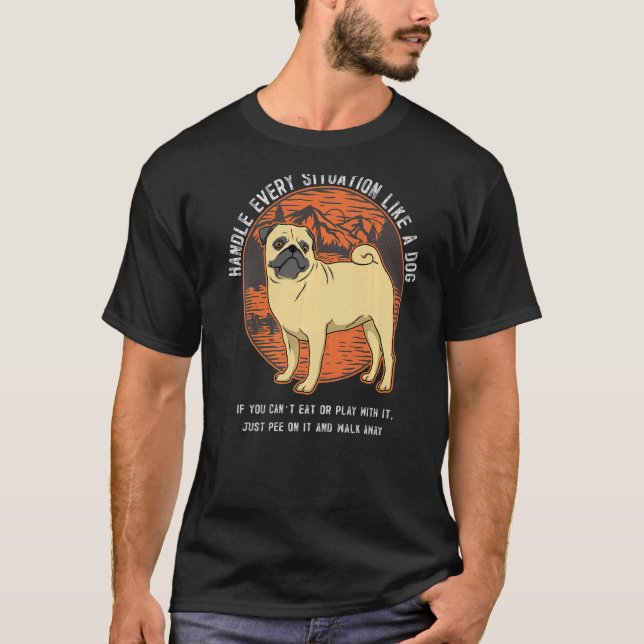 Pug Hund Vintage 63 T Shirt (Framsida)