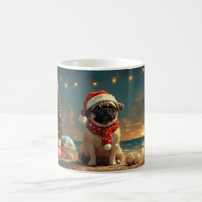 Pug Hund Vintage Beach Kaffemugg (Center)