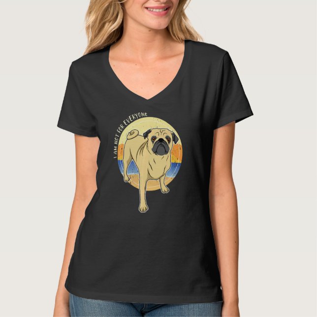 Pug Hund Vintage T Shirt (Framsida)