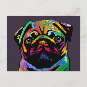 Pug Hund Vykort