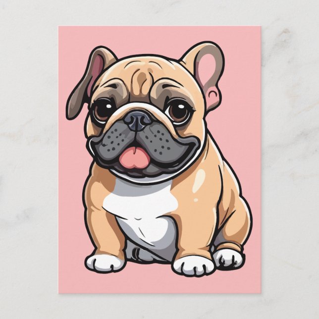 Pug hund vykort (Framsida)