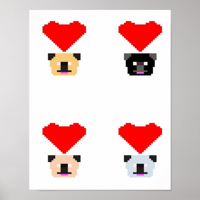 Pug Hundälskare | Kärlek i alla kuggar Poster (Framsidan)