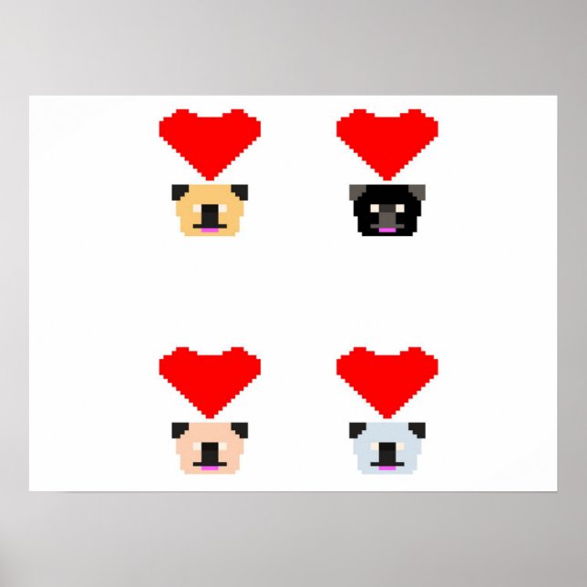 Pug Hundälskare | Kärlek i alla kuggar Poster (Framsidan)