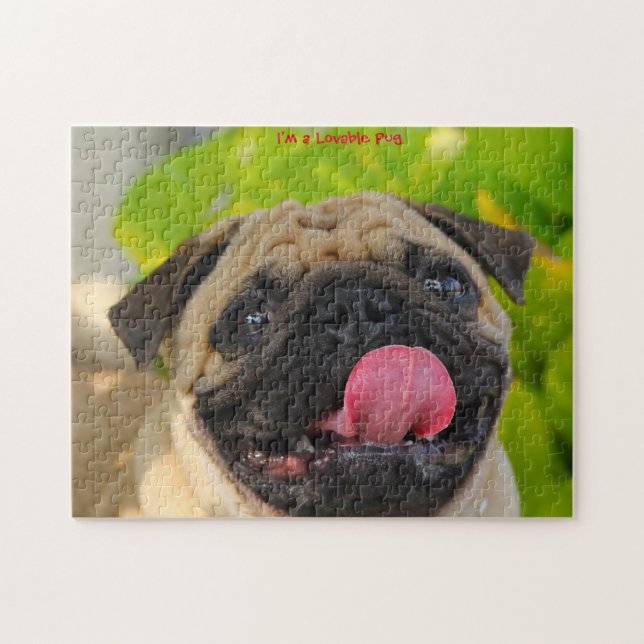 Pug Hundar. Jigszle Puzzle Pussel (Horisontell)