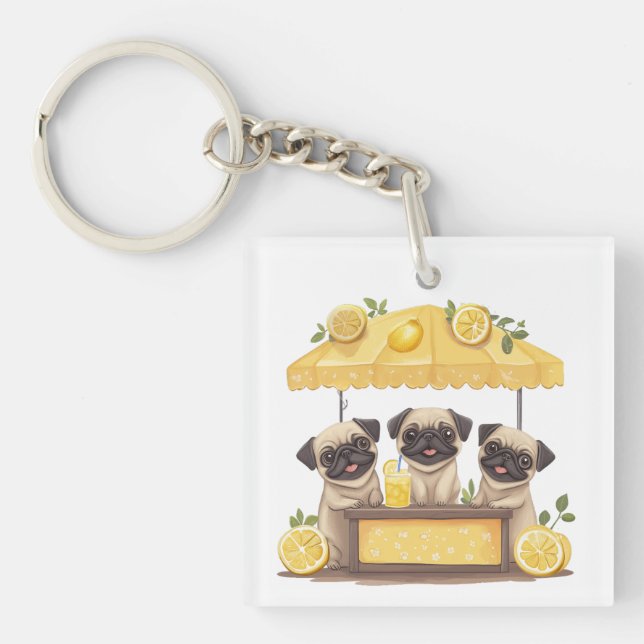 Pug Hundar Lemonade stativ (Framsidan)
