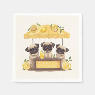 Pug Hundar Lemonade stativ Pappersservett