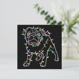 Pug Hundar Träd Jul Tröja Xmas Husdjur Djur Julkort