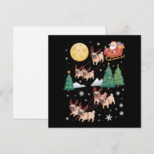Pug Hundar Träd Jul Tröja Xmas Husdjur Djur Julkort