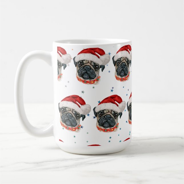 Pug Hundras Kristallstjärnor Kaffemugg (Vänster)