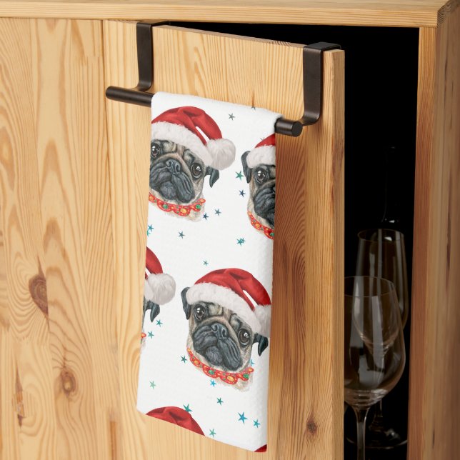 Pug Hundras Kristallstjärnor Kökshandduk (Thirds Fold)