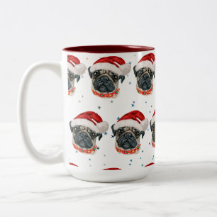 Pug Hundras Kristna Stjärnor Två-Tonad Mugg