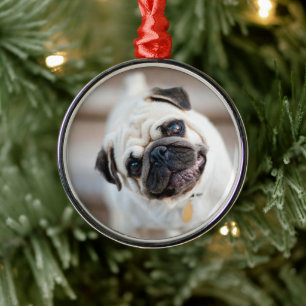 Pug huvud Lutning Julgransprydnad Metall
