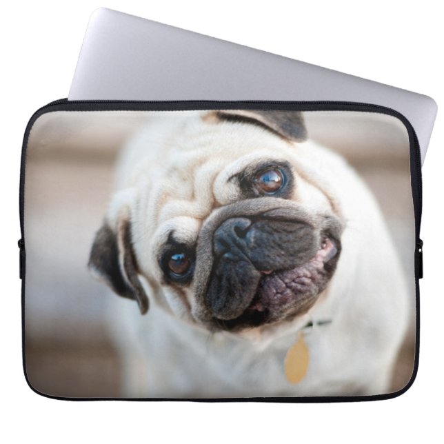 Pug huvud Lutning Laptop Fodral (Framsidan)
