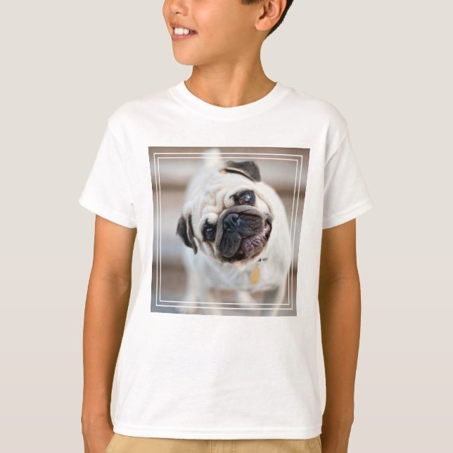 Pug huvud Lutning T Shirt (Framsida)