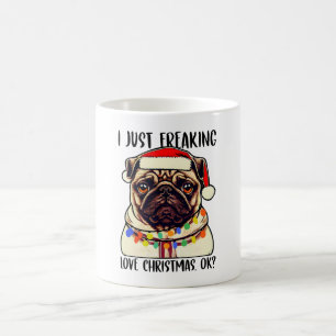 Pug I Freaking Kärlek jul Ok Pug älskare Kaffemugg